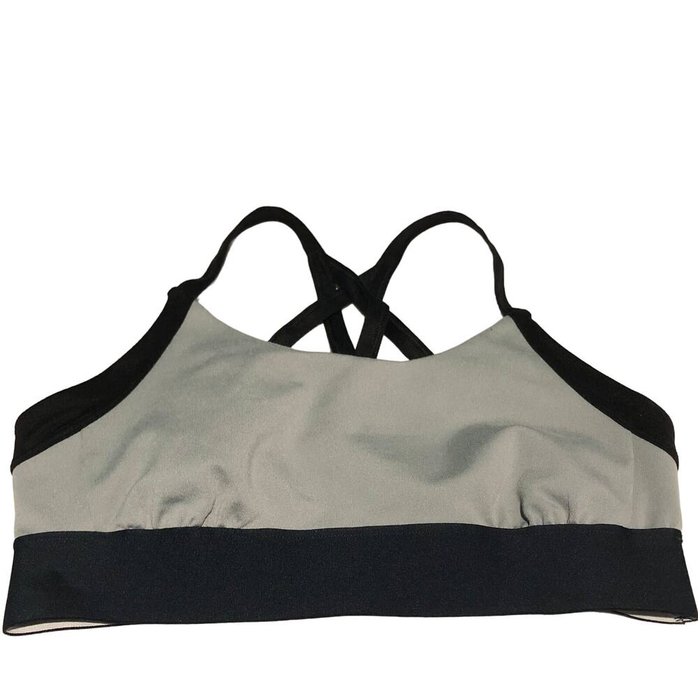 The North Face- Gray/Navy Motivation Studio Racerback Flashdry Sports Bra-S